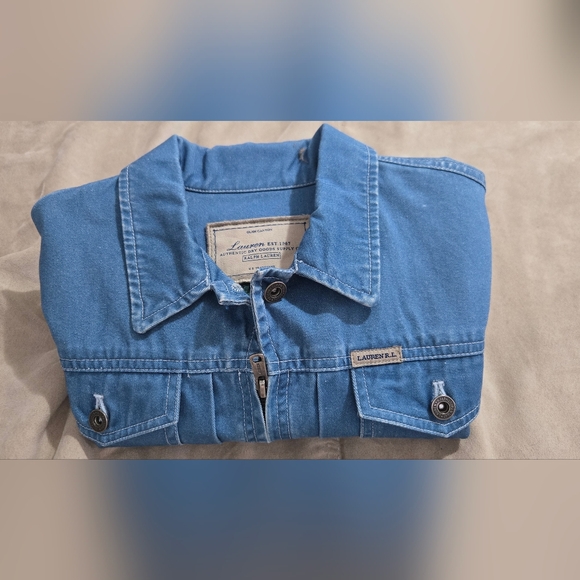 Vintage Lauren R.L. Dry Goods Ralph Lauren Jean Jacket Stone Wash P/M - Picture 8 of 9